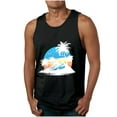 thumbnail image 1 of Awdenio New Arrivals Men's Athletic Tank Tops Coconut Tree Printing Round Neck Thin Strap Sleeveless Leakage Back Casual Sports T Shirts Vest, 1 of 5
