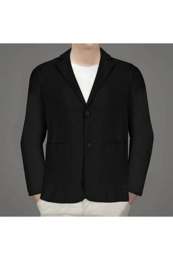 New Arrivals Men's Casual Slim Fit Linen Jacket Lightweight 2 Button Blazer Long Sleeve Sport Coat, Size M-5XL