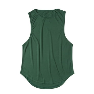 Awdenio New Arrivals Men's Summer Athletic Tank Tops Workout Fitness Pure Color Sports Round Neck Sleeveless Loose T Shirts Vest
