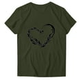 thumbnail image 1 of KIHOUT New Summer Fashion Tops for Women 2024, Ladies Fashion Print Tops Short Sleeve Out Blouse Funny Round Neck T-Shirt Tops Army Green S, 1 of 3