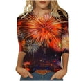 thumbnail image 1 of Awdenio New Years Eve Outfits Women 3/4 Sleeve Round Neck New Year Printed Graphic Oversize Tops, 1 of 5
