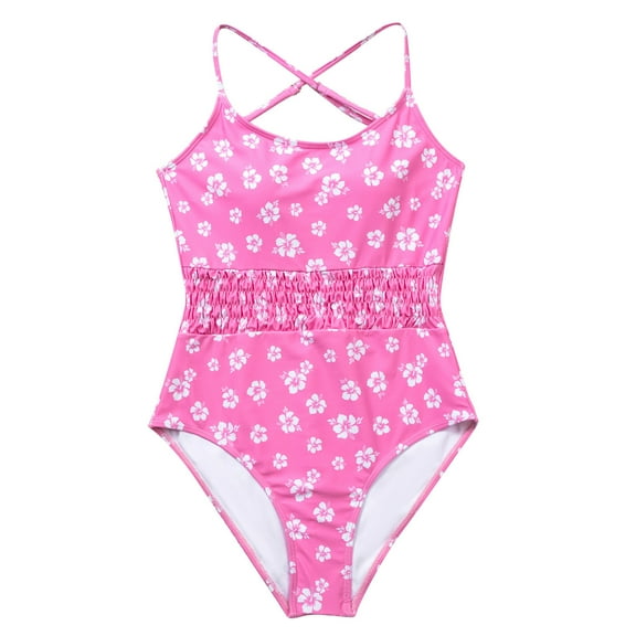 Awdenio One-Piece Swimsuit For Women Ladies Fashion Flower Print Tight Fitting Elastic Hollow Out Sexy Swimwear,Size S-XL