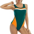 thumbnail image 1 of Awdenio One-Piece Swimsuit For Women Sports Swimwear Conservative Color-blocking Sexy Backless Swimwear,Size S-2XL, 1 of 5