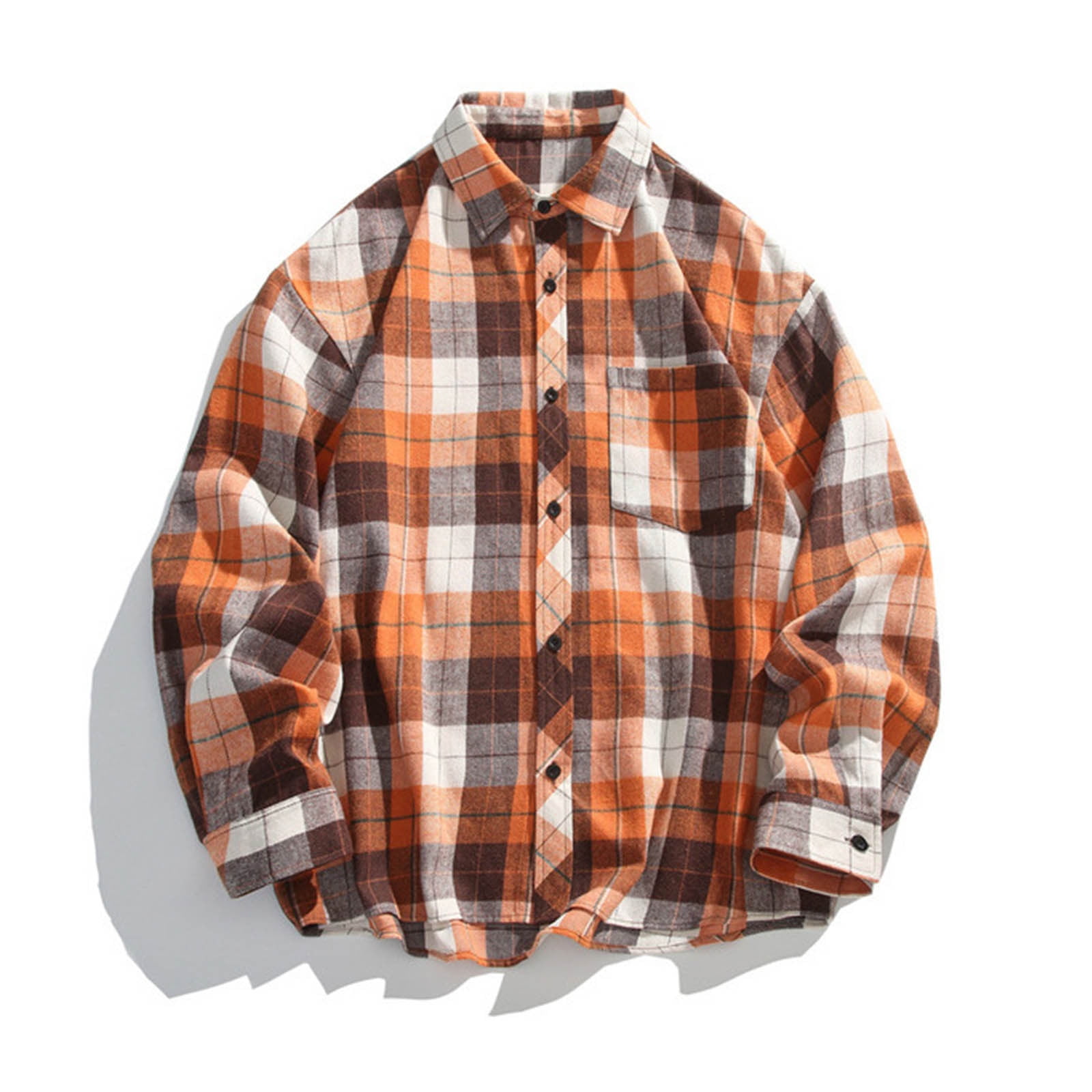 Awdenio Oversized Mens Flannel Plaid Soft Flannel Button Down Shirt ...