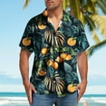 thumbnail image 1 of Awdenio Oversized Tshirts for Men Short Sleeve Floral Tropical Aloha Shirt Casual Summer Button Down Holiday Beach Shirt with Pocket, 1 of 5