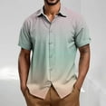 thumbnail image 1 of Awdenio Oversized Tshirts for Men Summer Striped Shirts Casual Cuban Shirt Texture Button Down Shirts for Beach Vacation, 1 of 5