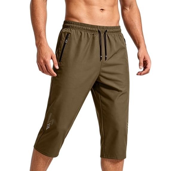 Mavick Pants for Men Athletic Running Gym Workout Quick Dry Lightweight Sports Capris Pants