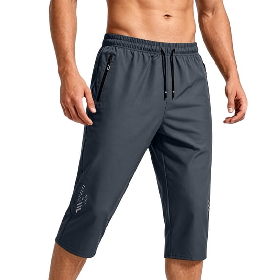 Mavick Pants for Men Athletic Running Gym Workout Quick Dry Lightweight Sports Capris Pants