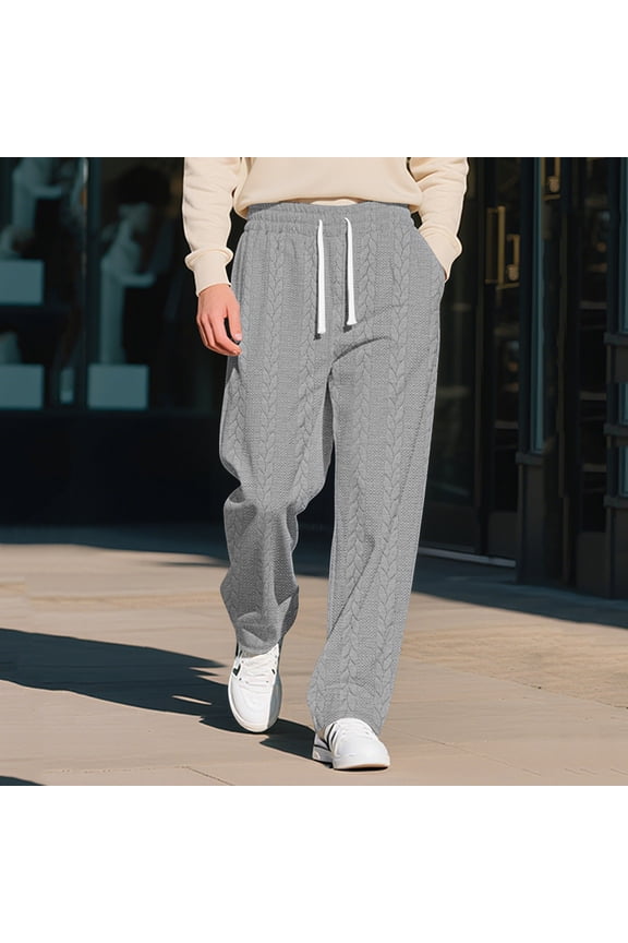 Pants for Men Cable Knit Sweater Pants High Waisted Casual Lounge Pants Fall Knit Pants