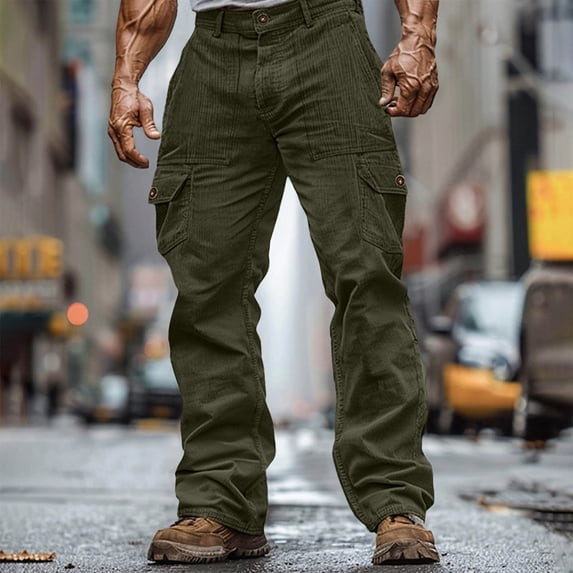 Awdenio Pants for Men Casual Baggy Cargo Pants Unisex Street Pants Drawstring Trouser