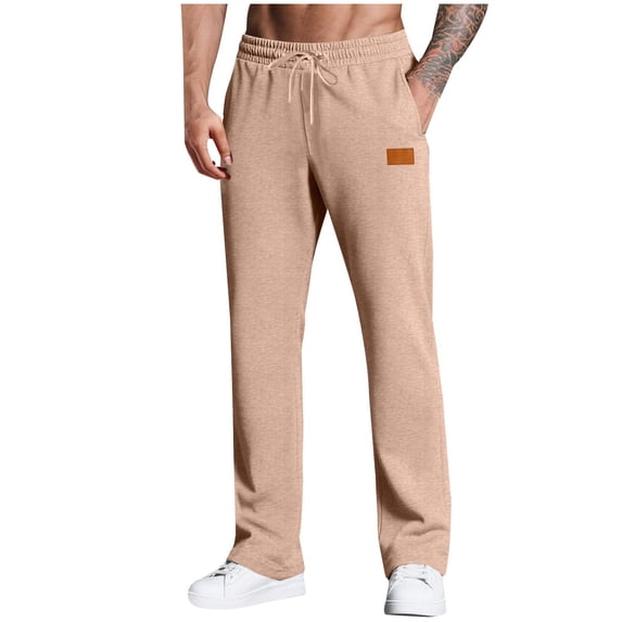 Awdenio Pants for Men Casual Elastic Waist Drawstring Baggy Sweatpants with Pockets Tapered Running Athletic Track Pants