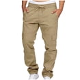 thumbnail image 1 of Mavick Pants for Men Drawstring Casual Hiking Joggers Athletic Trousers Loose Straight Sweatpants for Men, 1 of 9