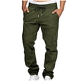 thumbnail image 1 of Mavick Pants for Men Drawstring Casual Hiking Joggers Athletic Trousers Loose Straight Sweatpants for Men, 1 of 9