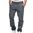 thumbnail image 1 of Mavick Pants for Men Drawstring Casual Hiking Joggers Athletic Trousers Loose Straight Sweatpants for Men, 1 of 9