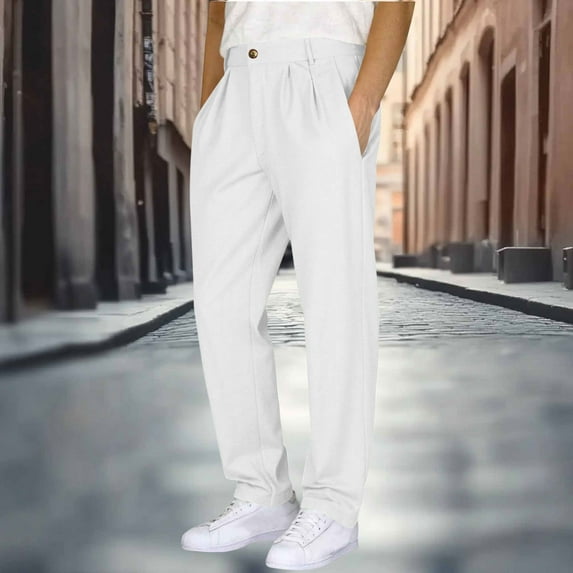 Awdenio Pants for Men Summer Beach Elastic Drawstring Waist Yoga Pants Travel Baggy Work Pant Pajama