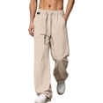 thumbnail image 1 of Awdenio Pants for Men Wide Leg Cargo Drawstring Elastic Waist Barrel Baggy Jeans with Pockets, 1 of 9