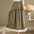 thumbnail image 1 of Awdenio Pleated Skirts for Women Long Skirt Cottagecore Elastic High Waist Tiered Skirts for Ren Faire, 1 of 9