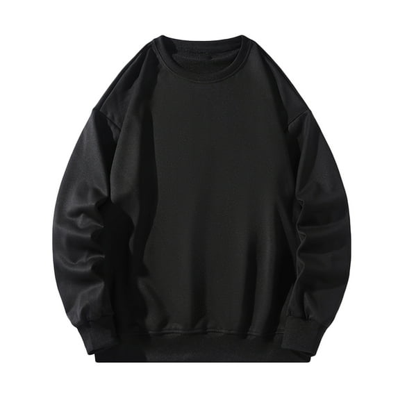 Awdenio Plus Size Hoodies for Men Clearance Men Casual Solid Round Neck Long Sleeve Pullover Sweatshirts Blouse