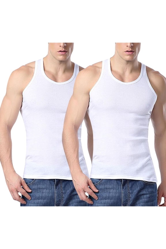 Running Vest Running Tank Tops 2 Pack Sleeveless Workout Athletic Solid Color T-shirt Sports Shirts