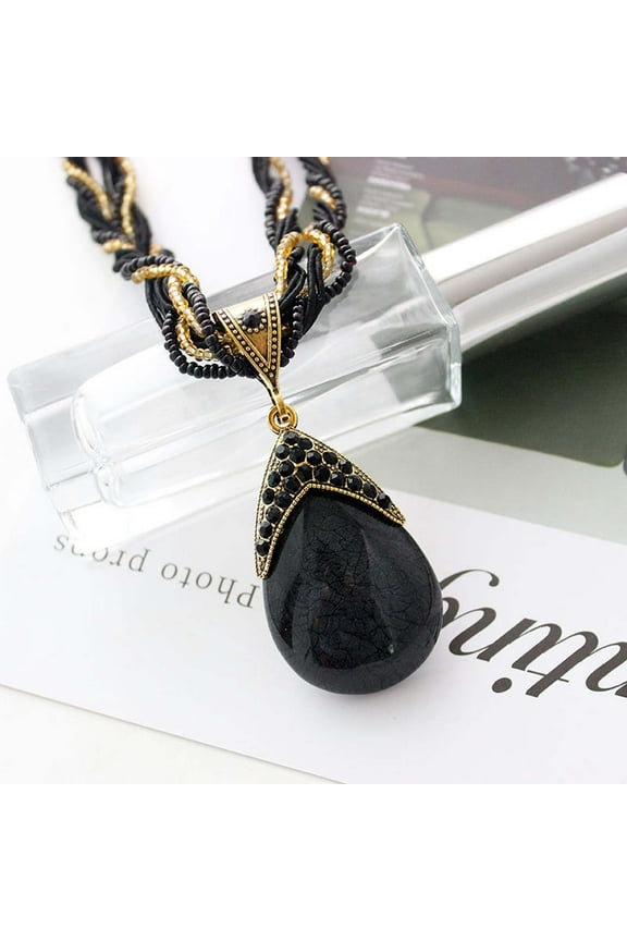 Bohemian Jewelry Statement Necklaces Women Rhinestone Pendant Collar