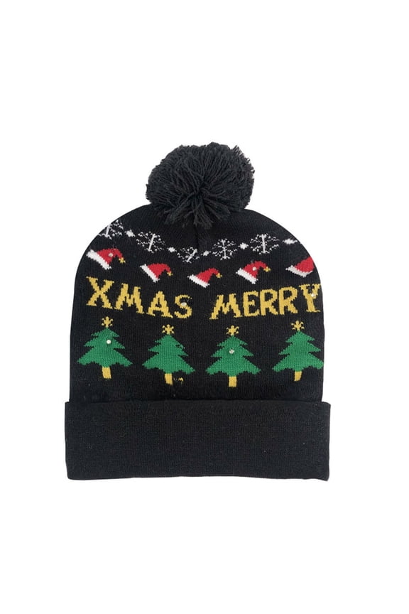 Awdenio Santa Hats Women Men Warm Christmas Baggy Crochet Winter Wool Ski Beanie Hole Caps Hat