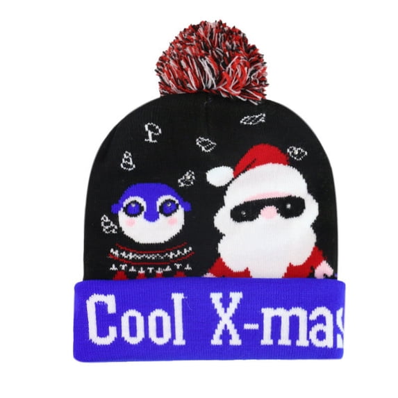 Awdenio Santa Hats Women Men Warm Christmas Baggy Crochet Winter Wool Ski Beanie Hole Caps Hat