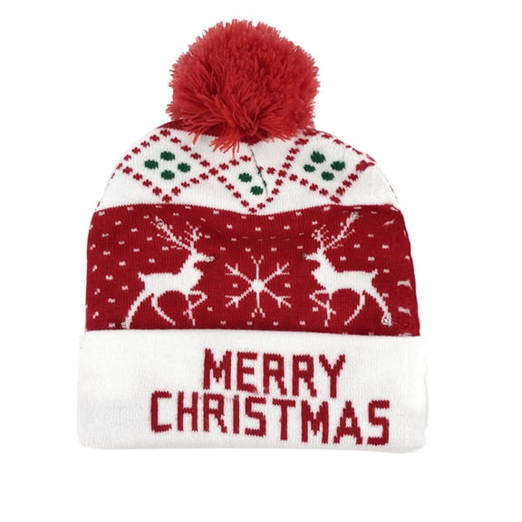 Awdenio Santa Hats Women Men Warm Christmas Baggy Crochet Winter Wool Ski Beanie Hole Caps Hat