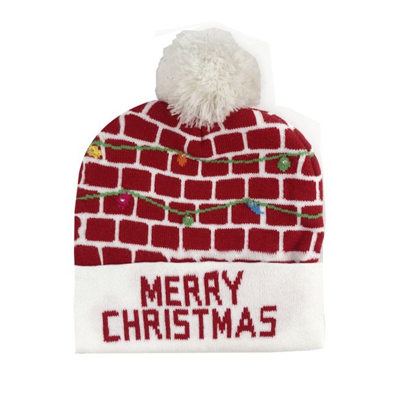 Awdenio Santa Hats Women Men Warm Christmas Baggy Crochet Winter Wool Ski Beanie Hole Caps Hat