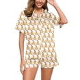 thumbnail image 1 of Awdenio Satin Pajamas Women's Fashion Short Sleeve Classic Flower Printing Sleepwear Soft Silk Button Down Loungewear Pjs Shorts Set S-XXL, 1 of 6