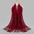 thumbnail image 1 of Awdenio Fashion Warps Scarves Lightweight Women Muslim Islamic Tassel Lace Hollow Long Hijab Scarf Shawl Wrap Stole, 1 of 3