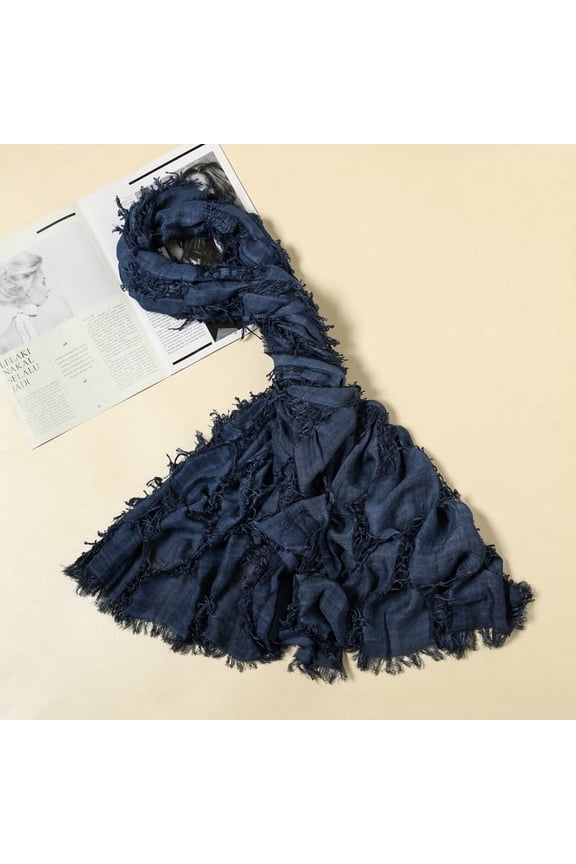 Scarf for Women Men Plain Weave Casual Fashionable Versatil Solid Color Long Scarves