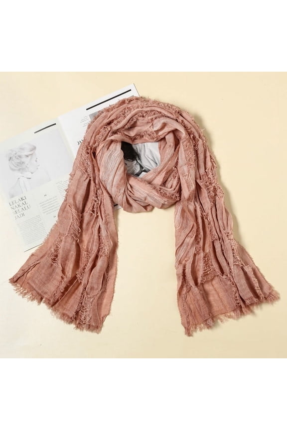 Scarf for Women Men Plain Weave Casual Fashionable Versatil Solid Color Long Scarves