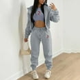 thumbnail image 1 of Awdenio Shirts Sets for Women Clearance 2 Pieces, Women's Fashion Fall Winter Outfits Tracksuits Printing Long Sleeve Hoodies Pants Suit On Sale, 1 of 4