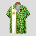 thumbnail image 1 of Awdenio Shirts for Men St Patricks Day Shirts Short Sleeve Clover Button Down Shirt Green Shamrock Casual Shirts Tops, 1 of 5