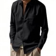 thumbnail image 1 of Awdenio Shirts for Men Button Down Shirt Cotton Linen Casual Long Sleeve Shirts Collared Beach Tops, 1 of 7