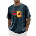 thumbnail image 1 of Awdenio Shirts for Men Canadian Flag Crewneck Pullover Soft Short Sleeve Round-Neck Blouses Shirts, 1 of 3