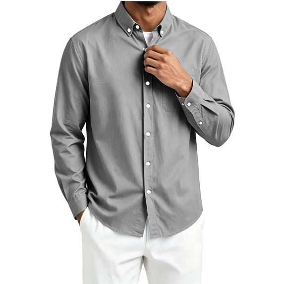 Awdenio Shirts for Men Casual Button Down Collar Shirts Long Sleeve Dress Shirts with Pocket