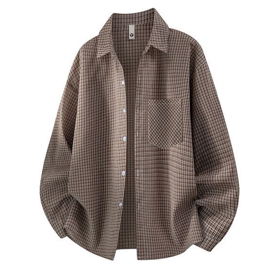 Awdenio Shirts for Men Casual Plaid Shirts Long Sleeve Button-Down Overshirt Jacket