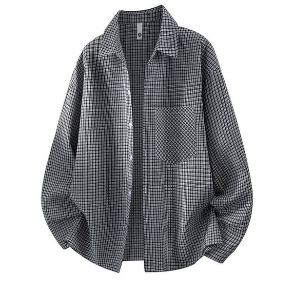 Awdenio Shirts for Men Casual Plaid Shirts Long Sleeve Button-Down Overshirt Jacket