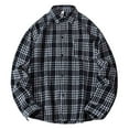 thumbnail image 1 of Awdenio Shirts for Men Plaid Button Down Long Sleeve Shirt Soft Casual Tops with Two Chest Pockets, 1 of 4