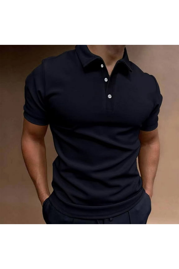 Shirts for Men Plus Size Fire , Men Casual Solid Turndown Pullover Button Short Sleeve Blouse Tops
