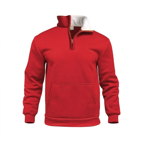 Awdenio Shirts for Men Quarter Zip Pullover Premium Sherpa Lined Sweatshirts Midweight Winter Cold Weather