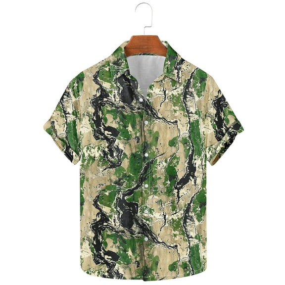 Awdenio Shirts for Men Short Sleeve Casual Printed Button Down Tropical Shirt Summer Holiday Beach Hawaii Shirts,Size XL