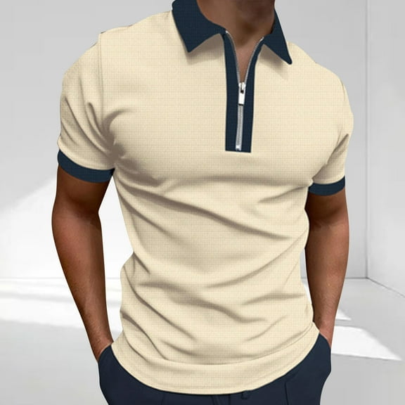 Awdenio Shirts for Men Short Sleeve Performance Moisture Wicking Collared Print Shirt for Golf and Casual Wear
