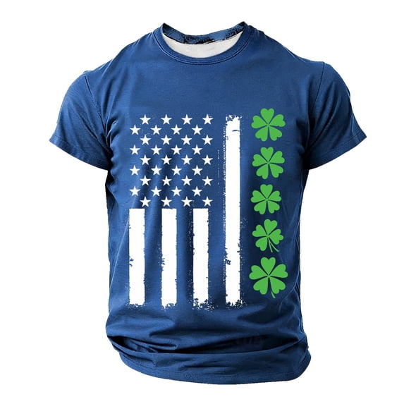 Awdenio Shirts for Men St Patricks Day Shirt: Irish Shamrock T Shirt Clover Saint Patricks Day Short Sleeve Tee Tops