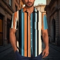 thumbnail image 1 of Awdenio Shirts for Men Striped Casual Short Sleeve Button Down Summer Beach Shirt Tropical Hawaiian Shirts, 1 of 6