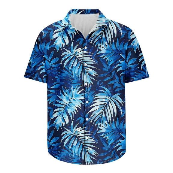 Awdenio Shirts for Men Summer Beach Casual Short Sleeve Button Down Shirts Printed Tropical Vacation Shirts