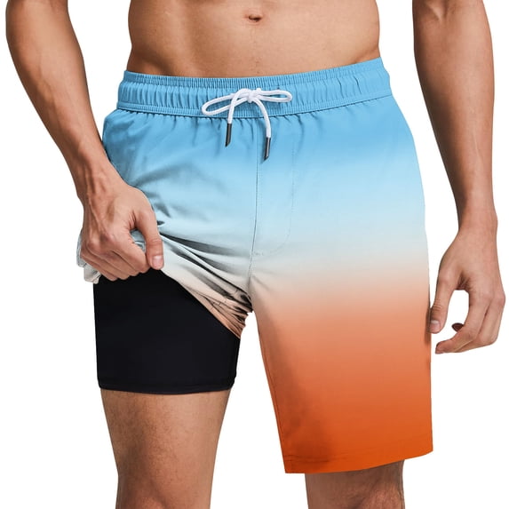 Awdenio Shorts Men Swim Trunks with Compression Quick Dry Bathing Suit Lightweight Swimming Shorts