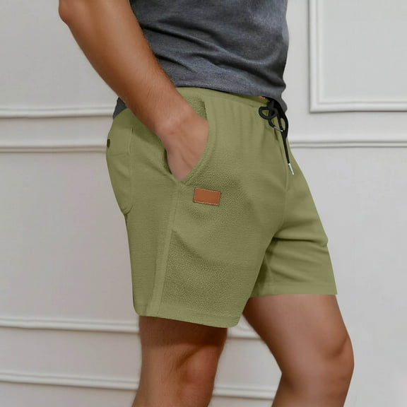 Awdenio Shorts for Men Casual Lightweight Elastic Waist Drawstring Summer Beach Shorts