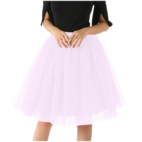 Awdenio Skirt for Women Plus Size Clearance Fashion Women's Large Gauze Pleated Half Skirt Gauze Skirt Puffy Skirt
